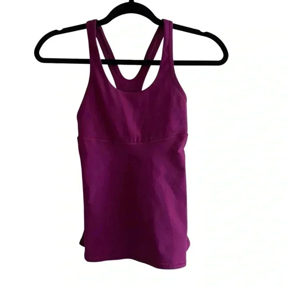 LULULEMON Athletica Cross-back Mesh Purple  Tank Size 2 - Picture 3 of 6